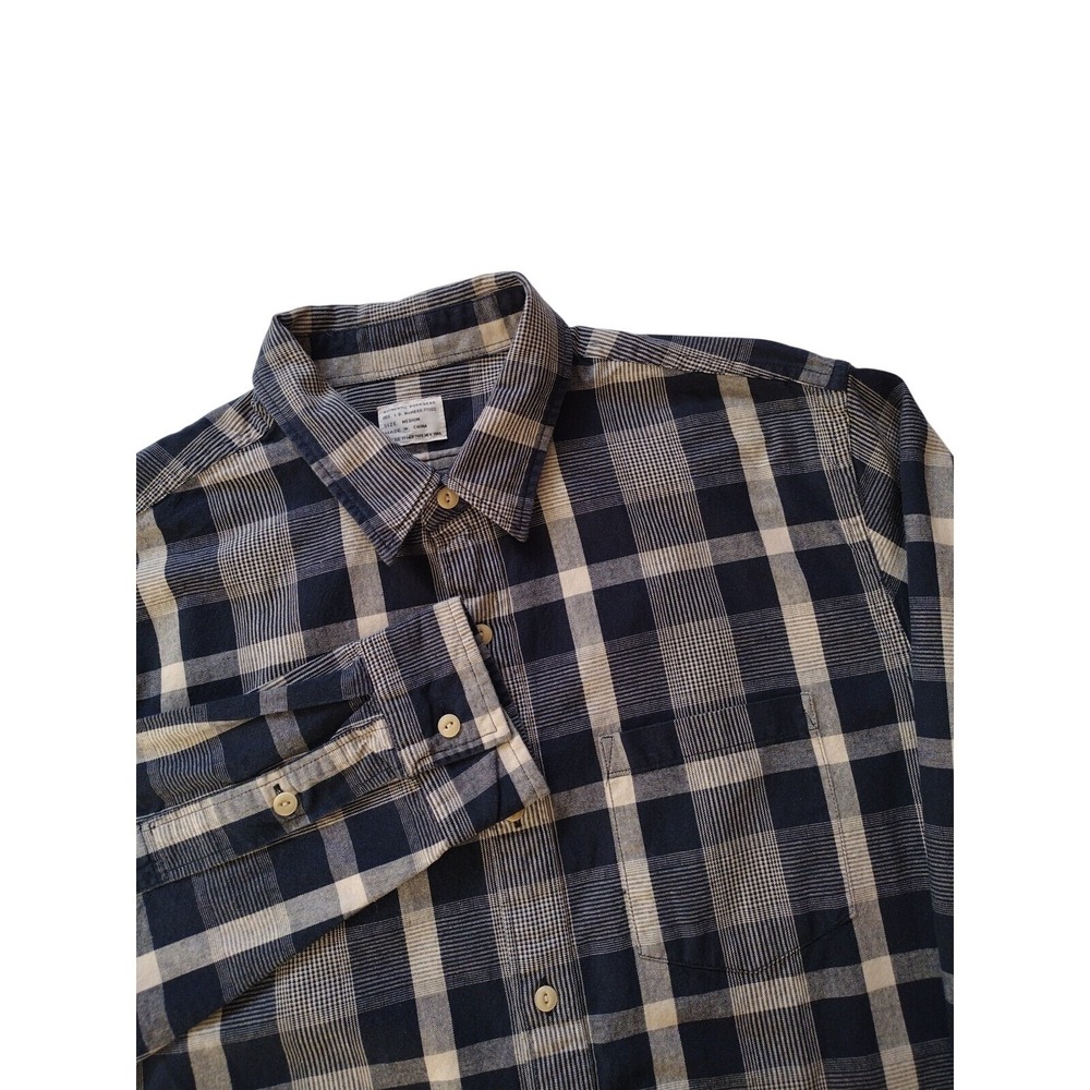 J Crew Size Medium‎ Button Shirt Blue Plaid Long Sleeve Tailored Fit Casual